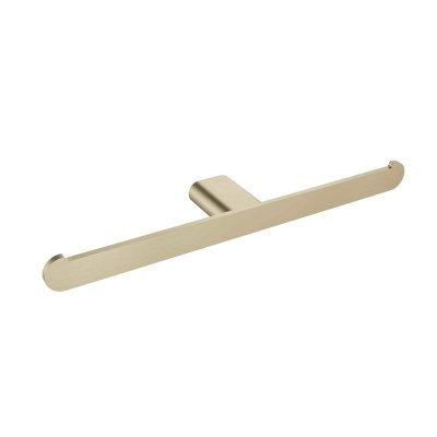 Flow Double Toilet Paper Holder, Light Brushed Gold, Volkano Series