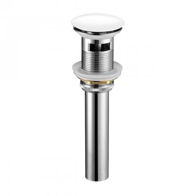 Aqua Solid Brass White Pop-up Drain - with overflow