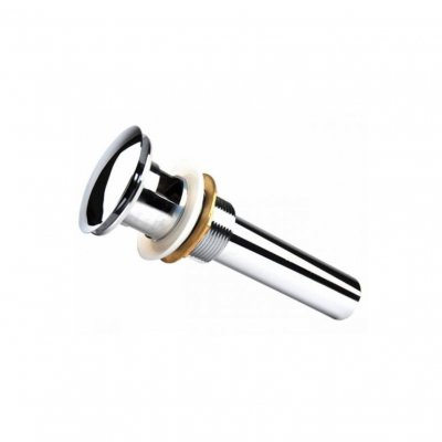 Aqua Solid Brass Chrome Pop-up Drain - with overflow