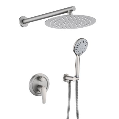 Wall Mounted Shower with High Pressure Rain Shower Head and 5-Setting Handheld Shower Head