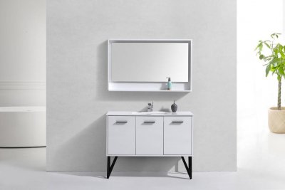 Nella 48" High Gloss White Modern Bathroom Vanity