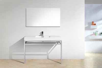 Haus 48", Kube Stainless Steel Modern Bathroom Vanity