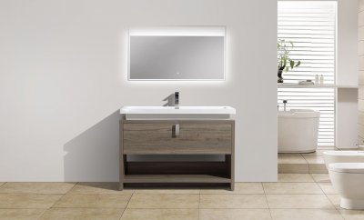 Levi 40", Havana Oak Modern Bathroom Vanity with Acrylic Top