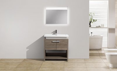 Levi 30", Havana Oak Modern Bathroom Vanity with Acrylic Top