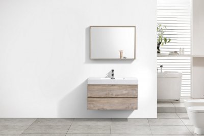 Bliss 40", Kubebath Maple Grey Wall Mount Modern Bathroom Vanity