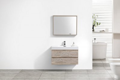 Bliss 36", Kubebath Maple Grey Wall Mount Modern Bathroom Vanity
