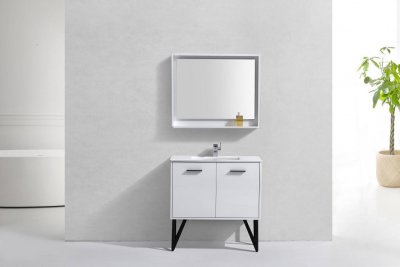 Nella 36" Gloss White Modern Bathroom Vanity