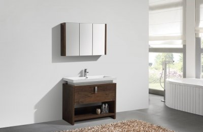 Levi 40", Rosewood Modern Bathroom Vanity with Acrylic Top