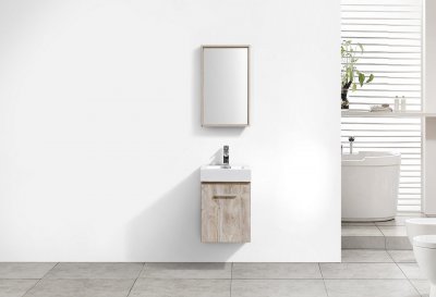 Bliss 16", Kubebath Maple Grey Wall Mount Modern Bathroom Vanity