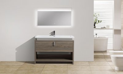 Levi 48", Havana Oak Modern Bathroom Vanity with Acrylic Top