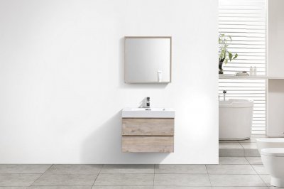 Bliss 30", Kubebath Maple Grey Wall Mount Bathroom Vanity