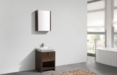 Levi 24", Rosewood Modern Bathroom Vanity with Acrylic Top