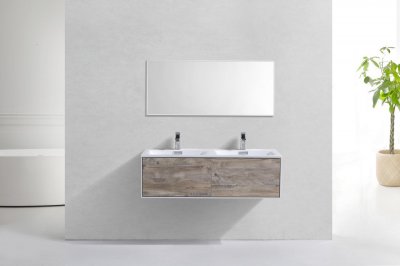 Divario 48", Kube Maple Grey Wall Mount Modern Bathroom Vanity