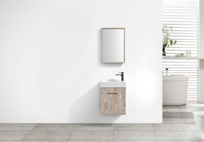 Bliss 18", Kubebath Maple Grey Wall Mounted Modern Bathroom Vanity